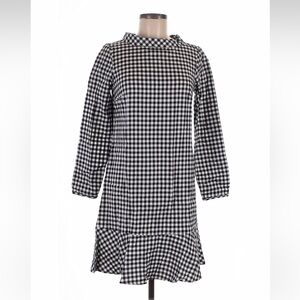 J. Crew Black and White Gingham Dress